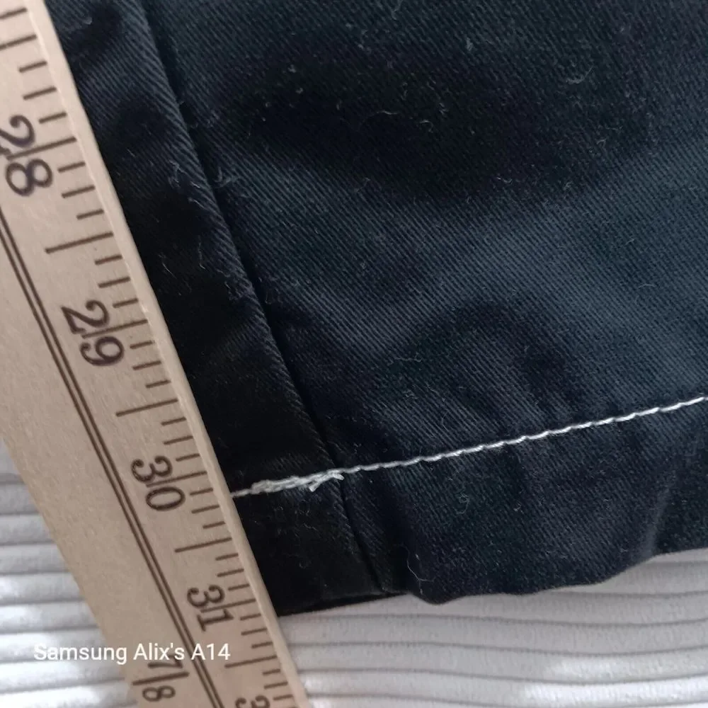 True Religion Cargo Pants Jet‎ Black White Stitch 108335R Mens Size 36